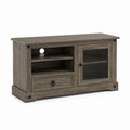 Mobile TV rettangolare grigio rovere in truciolare nobilitato con vetro 120 x 40 x 70 cm