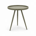 Tavolino laterale rotondo verde oliva in acciaio Ø 45 x H 52 cm