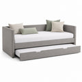 Divano letto estraibile grigio in poliestere 205 x 98 x 80 cm con due materassi 190 x 80 cm