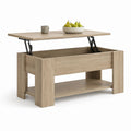 Tavolino da caffè trasformabile rovere chiaro in pannello truciolare rettangolare 100 x 50 x 45 cm