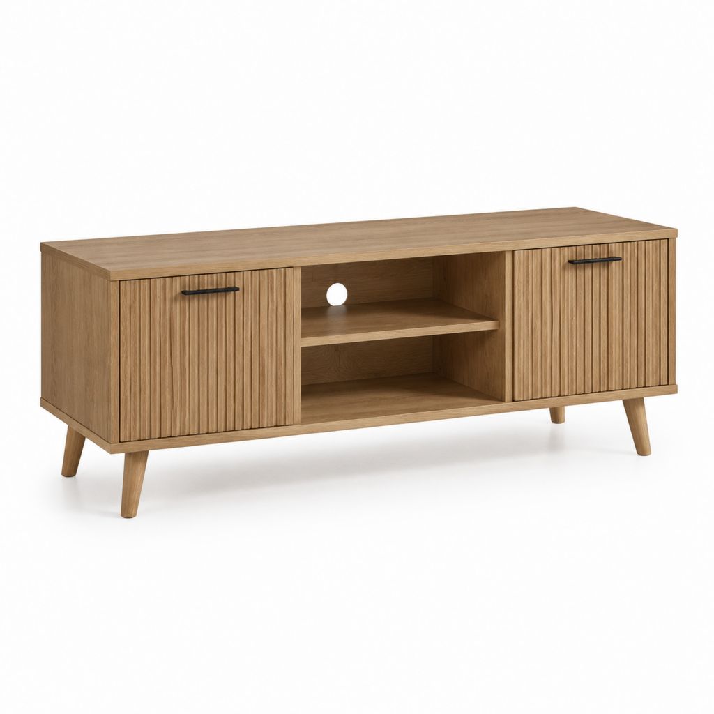 Mobile TV con 2 ante rovere in MDF 140 x 40 x 60 cm