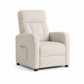 Poltrona reclinabile beige in poliestere con schienale alto 82 x 91 x 102 cm