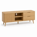 Mobile porta TV rovere con anta scorrevole cassetti e vani aperti 160 x 40 x 75 cm