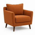 Poltrona da soggiorno arancione in poliestere con gambe in legno massello 85 x 85 x 88 cm